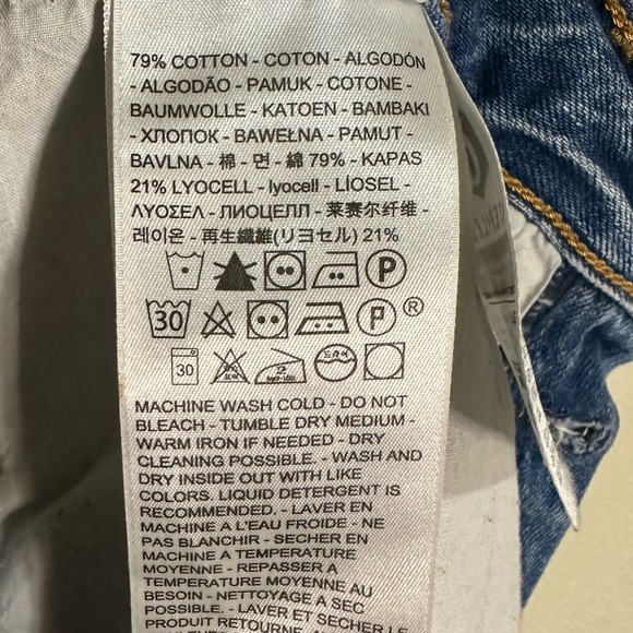 Levi’s Premium Ribcage Straight Button Fly Raw Hem Jeans Size 27 - Picture 14 of 15